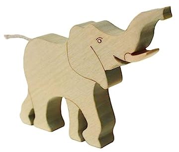 Serli - Elefant Holzspielzeug für Kleinkinder in Handarbeit gefertigt, FSC-zertifizierte Materialien, Spielzeug mit Tieren, Holztiere