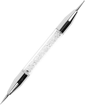 Emmi Nail 2in1 Diamond Dotting White I Dotting Tool für Nägel mit Spot Swirl für French Line & Strasssteine I Hilfsmittel für feinste Nailart-Malerei