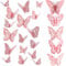 FIHODONE 60 Pezzi Farfalle Decorative Adesivi Murali 3D Oro Rosa,Farfalle Decorazioni Torta Compleanno Cinque Stili,Decorazioni Casa Tre Misure Adesivi Decorativi Topper Torta Compleanno