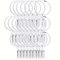 35 Stück öffnende Vorhang-Clips mit Ringen, weiß, 3,8 cm, Starke Metall-dekorative Vorhang-Clips, rostfreie Vorhangringe, Vorhangstangen-Clips für Badezimmer, Wohnzimmer und Gästezimmer
