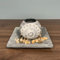Hosoncovy Bougeoir boule en bois avec plateau et galets pour décoration d'intérieur (fleur)