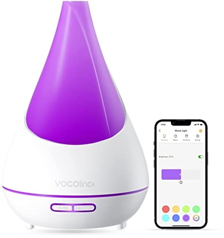 VOCOlinc Alexa Aroma Diffuser,300 ml, funktionieren mit Apple Homekit,Diffuser ätherische öle,leiser Ultraschall-Luftbefeuchter, App-Steuerung,Wasserlose Abschaltautomatik für Zimmer, Büro, Yoga