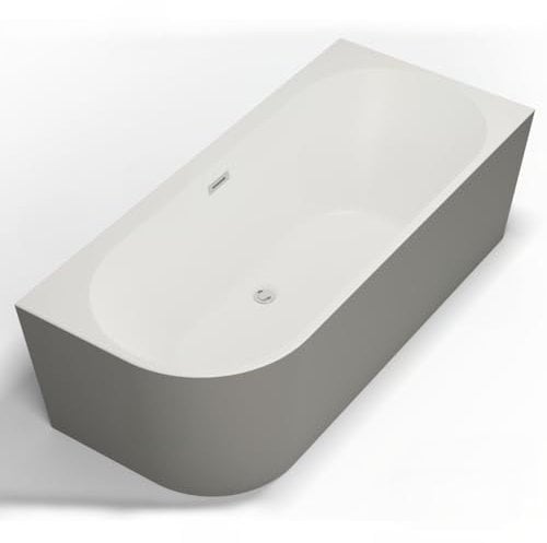 SPALINA Baignoire Semi-îlot Murale Capri Droite Grise Mate, 170x76cm, by