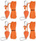 4 Pack Tent Guy Ropes, 6mm Tent Camping Cord Reflective, Guide Rope Heavy Duty with Pulley, Camping Line with Aluminum Tensioner for Camping Hiking Awning Outdoor 5m (Orange)