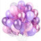 60 Palloncini Rosa Viola, Metallo Rosa Viola Palloncini, Palloncini Coriandoli Viola, Pastello Rosa Palloncini in Lattice per Compleanno Matrimonio Anniversario Battesimo Comunione Laurea Festa