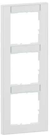 LEGRAND, SEANO+ 3-fach Rahmen vertikal mit Beschriftungsfeld, halogenfreies Thermoplast, nachhaltige Produktion und Verpackung, Farbe: Ultraweiß, 765993