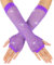 Yolev Netzhandschuhe Lila Lange Fischnetz Fingerlose Handschuhe Netzhandschuhe für Damen mit Strass Fishnet Glänzende Modische Opernhandschuhe für 80er Jahre Kostümparty Halloween Cosplay Weihnachten