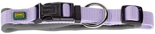 HUNTER Hundehalsung NEOPREN Vario Plus, Farbe: Lavendel/grau, strapazierfähiges Nylon, weiche Neoprenpolsterung, stufenlos verstellbar, mit Zugentlastung, pflegeleicht, komfortabel, Größe: S/1,5
