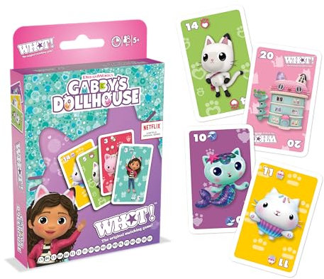 Winning Moves WHOT! La casa de muñecas de Gabby Juegos De Cartas - Juegos De Cartas para Niños Desde 6 Años, para 2+ Jugadores