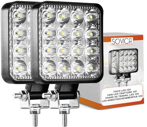 Phare led travail 4x4 tracteur 2 pieces aluminium abs 48W 16 led 6500K 10.5 cm 4.21 phare de travail led longue portée led longue portee led 4x4 phare de travail led tracteur