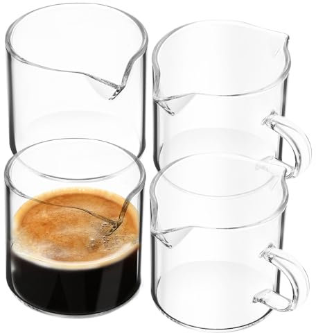 PAMINGONO 4 Stück Espressotassen aus Milchkrug Hitzebeständig für Kaffee Tee Joghurt Langlebig