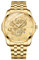 JewelryWe Herrenuhr Drachen Edelstahl Uhr: 30m Wasserdicht Kalender Analog Quarz Armbanduhr Herren Gold Edelstahlarmband Leuchtende Uhren mit Diamantskala Zifferblatt und Leuchtzeiger