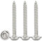 Drenky Vis à Tôle Autoperceuses M4x30mm,50 Pièces Vis Autoforeuse Torx avec Rondelle Acier Inoxydable A2 V3A Vis Bois à Tête Bombée Plate Dureté élevée,Entièrement Fileté