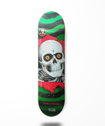 Powell.P Skateboard Deck Ripper Birch Green Stain Red 8.0
