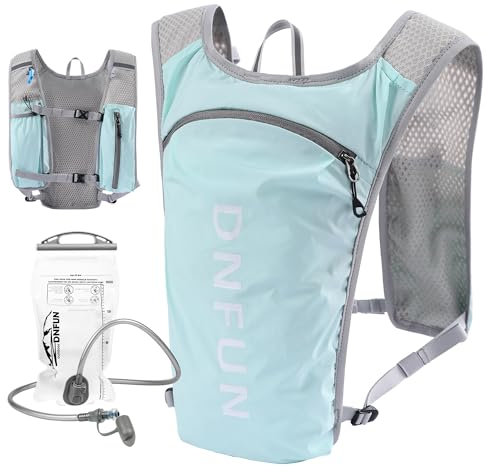DNFUN Running Vest for Women & Men with Water Bladder - Lightweight 5L Hydration Pack for Trail Running, Marathon,Cycling | Phone Holder Backpack