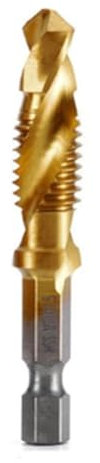 Swiixxer Vástago Hexagonal M10x1,5 Mm, Rosca de Tornillo HSS Chapada en Titanio, Brocas de Macho de Roscar Métricas, Máquina para Tornillos, Macho Compuesto, Herramienta de Chaflán Abierto