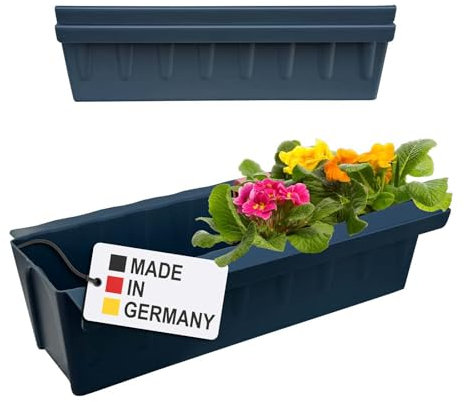 Hossi's Wholesale 2 Euro-Paletten Blumenkästen-Einsätze | mit Hängesystem zum Einhängen | 37,3cm Anthrazit | Pflanzkasten für Europalette Palette | Balkonkasten | Blumentopf | extrem stabil
