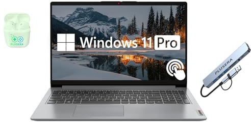 Lenovo IdeaPad 15.6” FHD Touchscreen Laptop, 24GB RAM 1.5TB Storage (1TB SSD+512GB Docking Station Set), 6-Cores Intel Core i3, Windows 11 Pro with Microsoft Office Included, Plusera Earphones