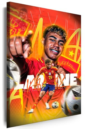 Myartstyle Leinwand Bilder Lamine Yamal Fußball Star Spieler Sport Modern Kunstdruck Wandbilder (75 x 115 cm)