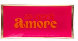 Gift Company Love Plates, Glasteller L, Motiv: So Much Amore, neon pink