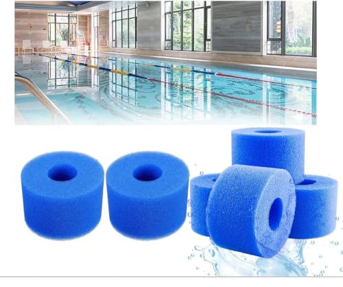 Schwimmbadfilter, 6 Stück, wiederverwendbar, waschbar, Schwimmbad-Reiniger-Patrone, Ersatz-Kartusche, Whirlpool-Filterkartusche, Wartungszubehör für Typ S1 Pure Spa (blau)