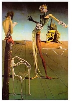 IYTAFGYT Salvador Dali Woman with A Head of Canvas Poster Wall Art Print Picture Paintings 12x18inch(30x45cm)