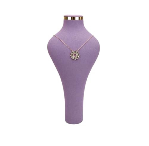 XUWEWI Espositore Per Collane Espositore for collana Appendiabiti for gioielli Busto Modello Cremagliera Ciondolo in velluto Scaffale for esposizione for centro commerciale(Purple)
