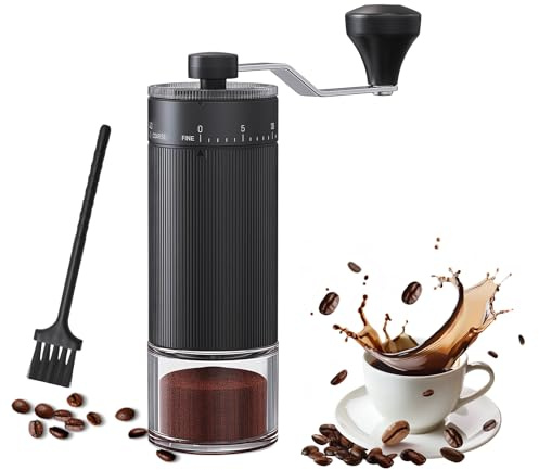 Mini Manual Coffee Grinder 30g Capacity with 40 Adjustable Settings | Coffee Bean Hand Grinder Ideal for French Press, Drip, Moka Pots, Pour Over, Travel, Camping and Gift