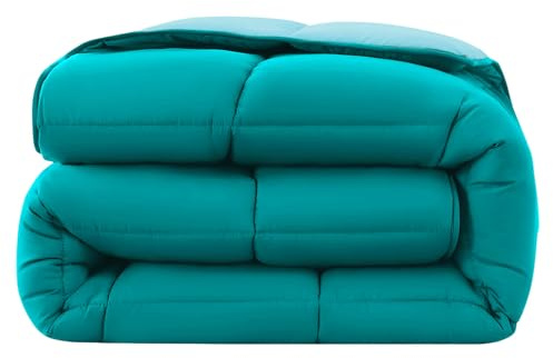 wometo Steppbett 135x200 Oeko-TEX Wende-Design türkis & hellblau | ohne Bezug verwendbar - Ganzjahresdecke Bettdecke Sommer und Winter - kuschelig & weich