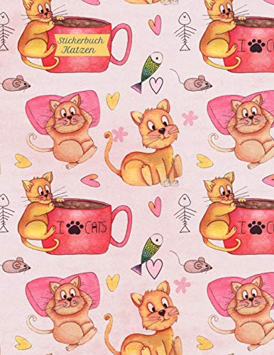 Stickerbuch Katzen: Stickeralbum leer, Sticker Sammelalbum, extradickes Stickerheft Luftballons