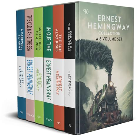 Ernest Hemingway Collection 6 book set (For Whom The Bell Tolls, A Farewell To Arms, Green Hills Of Africa, The Old & The Sea, In Our Time, The Sun Also Rises)