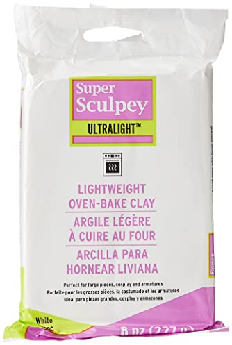 Polyform , Argilla da cuocere in Forno, Ultra Light White, Bianco, 227 gr, unità