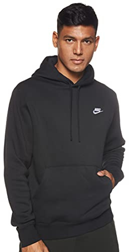 Nike Herren Hoodie Sportswear Club Fleece, Black/Black/White, 3XL, BV2654-010