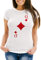MoonWorks® Damen T-Shirt Kartenspiel Kostüm Spielkarten Gruppenkostüm Karten Fasching Karneval Faschingsshirt Karo Dame weiß L