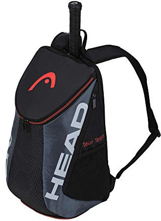 HEAD Unisex-Erwachsene Tour Team Backpack Tennistasche, schwarz/grau, Einheitsgröße
