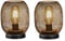 JHY DESIGN Set of 2 Bedside Lamps Battery Powered, Table Lantern 17cm High Vintage Cage Light for Living Room Bedroom Home Weddings Balcony Party Lounge Indoor Hallway Garden (Round Shape)