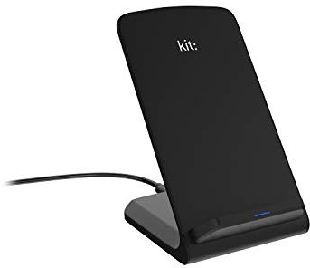 Kit Essentials Qi Wireless Charging Stand – Desktop/Bedside 10W Wireless Charger with Double Coils, for Qi Enabled Smartphones Including iPhone, Samsung Galaxy, Huawei, Sony and Many More - Black
