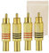 X4 Prise RCA Mâle Plaqué Or à Souder Rouge et Noire Stéréo Fiche Connecteur Soudure - ADAPTOUT Marque FRANÇAISE