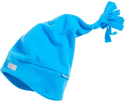 Playshoes Unisex Kinder Fleece-Mütze Wintermütze, Zipfelmütze aquablau, 49cm