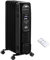 HOMCOM 1500W Digital Oil Filled Radiator, 7 Fin, Portable Electric Heater with LED Display, Built-in Timer, 3 Heat Settings, Safety Cut-Off and Remote Control, Black