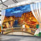 XiuTaiLtd Fototapete Tapisserie Tapete Stadt Venedig Nacht Segelboot Seide Tapete Moderne Wanddeko Tapeten Design 3D Wandtapete Wohnzimmer Schlafzimmer-250x175 CM