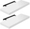 WOLTU Wandregal Volato Set von 2 Regalen Wandboard freischwebend Schweberegal CD DVD Regal Bücherregal Holz Board 60x22,9x3,8cm Hochglänzend Weiß RG9478ws-2