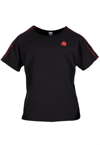Gorilla Wear - Buffalo Old School Workout Top - Schwarz/Rot - Bodybuilding Sport Alltag Freizeit mit Logo Aufdruck leicht und bequem für optimale Bewegung, 4XL-5XL