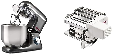 Girmi IM46 Impastatrice Planetaria Gastronomo 8L, impasti fino a 3kg, 1400 W (1800 W Max), 8 Litri, 6 Velocità, e IM91 Macchina per la pasta elettrica e manuale