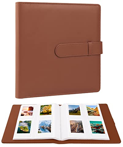 256 Pockets Photo Album for Fujifilm Instax Mini LiPlay 11 12 90 70 50S 26 25 9 8+ 8 7S Instant Camera,2x3 inch Film Book for Polaroid Zink Photos Paper(Brown)