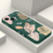 LEECG für iPhone 15 Hülle, Morandi Blume Muster Design für iPhone 15 Handyhülle mit Mikrofaser weiche flüssigem Silikon für iPhone 15 Schutzhülle-Dunkelgrün 2