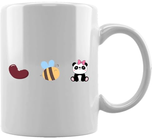 Forblakesake Bean Bee Panda Keramikbecher Weißes Kaffee Tee Wasser Tasse Büro Home Ceramic White Mug Cup