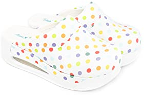Terlik Sabo Air ST220 Max Zoccoli in Pelle Pantofole Sabot Scarpe, Donna, Pois Colorati, EU 38