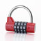 1 Pack Vorhängeschloss Wetterfest 4 Stellig Rücksetzbar Zahlenschloss Metall & Plated Steel Combination Lock Anti Rost für Schule Gym & Sports Locker Hasp Cabinet & Storage Kombinationsschloss (Rot)