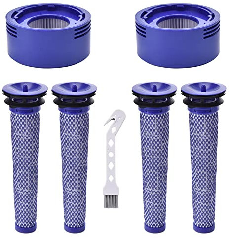 Ersatz Filter für Dyson V8 V7 Animal Absolute Motorhead Staubsauger,2 HEPA-Nachmotorfilter-Kit & 4 Vorfilter Ersatzfilter-kit #965661-01&967478-01